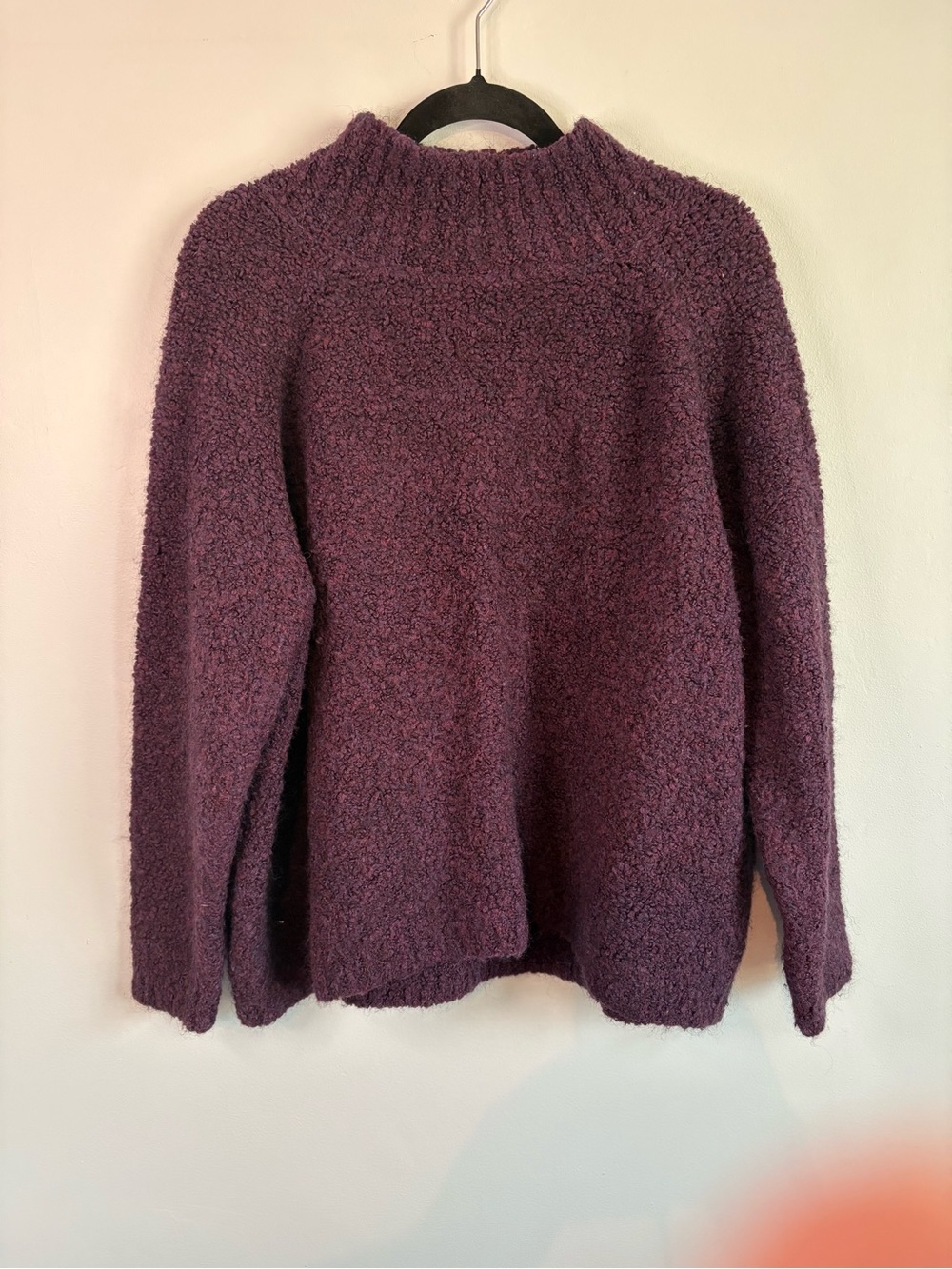 LOFT Women's Plush Funnel Neck Sweater in Plum